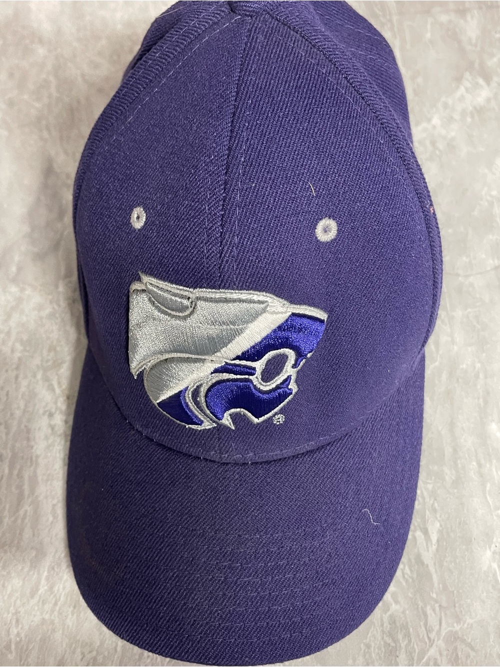 Zephyr Kansas State Wildcats K State Logo Embroidered Navy Blue Flex Fit Hat M/L